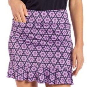 Golftini Women’s Pull On Ruffle Skort Make It A Double Long Size Medium Purple